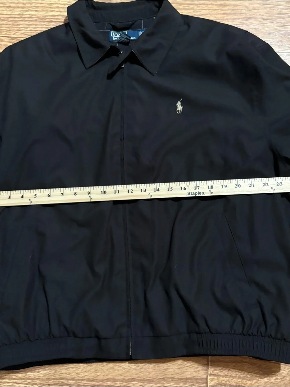 Polo Ralph Lauren Mens Bi-Swing Windbreaker Jacket Black Old Money Size XL Logo